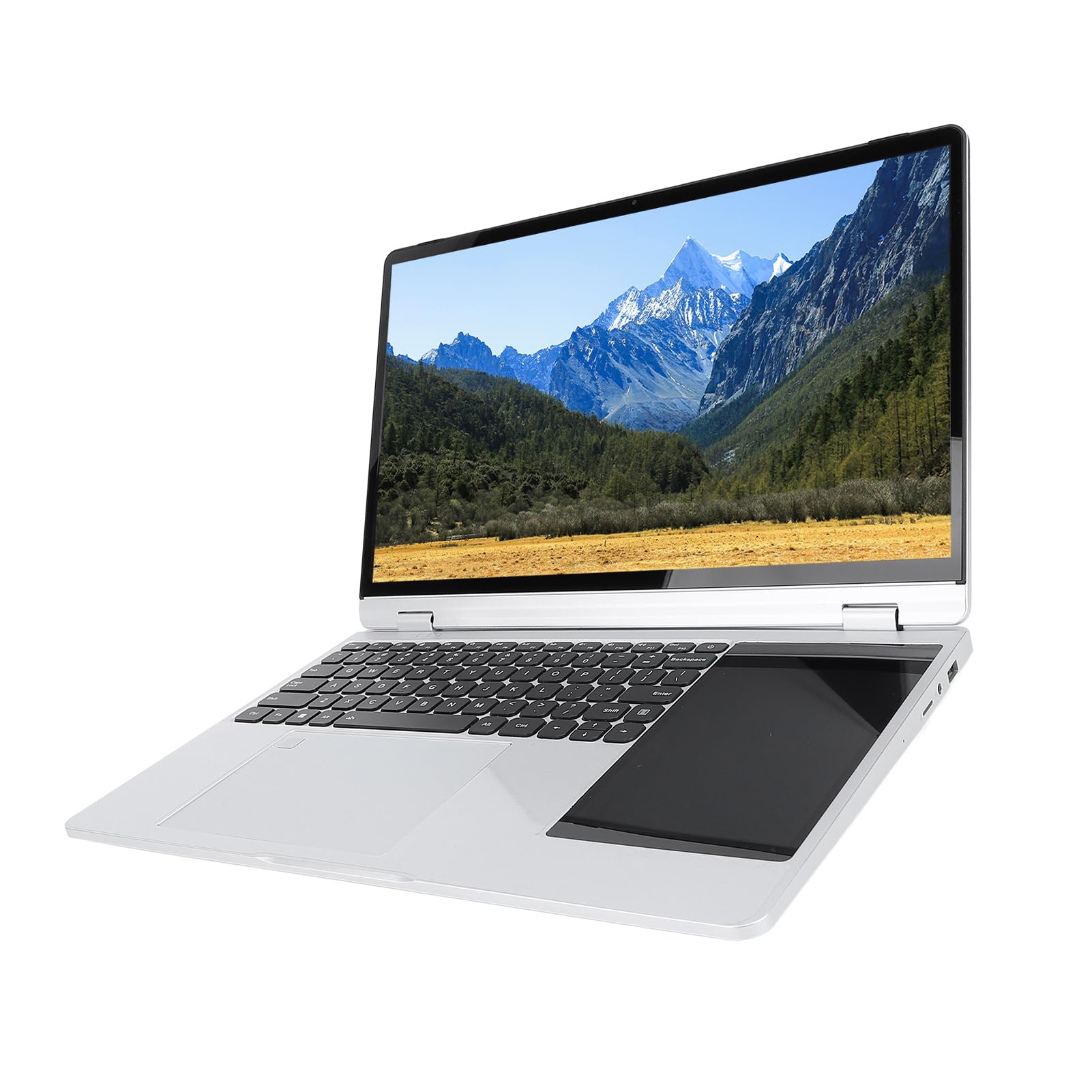 15.6in Computer per Laptop a Doppio Schermo, Tastiera Retroilluminata Ergonomica per Wins 11 PRO, PC per Laptop a Doppio Schermo per Lavoro/Multitasking, 32 GB RAM 256G Memoria Disco Rigido