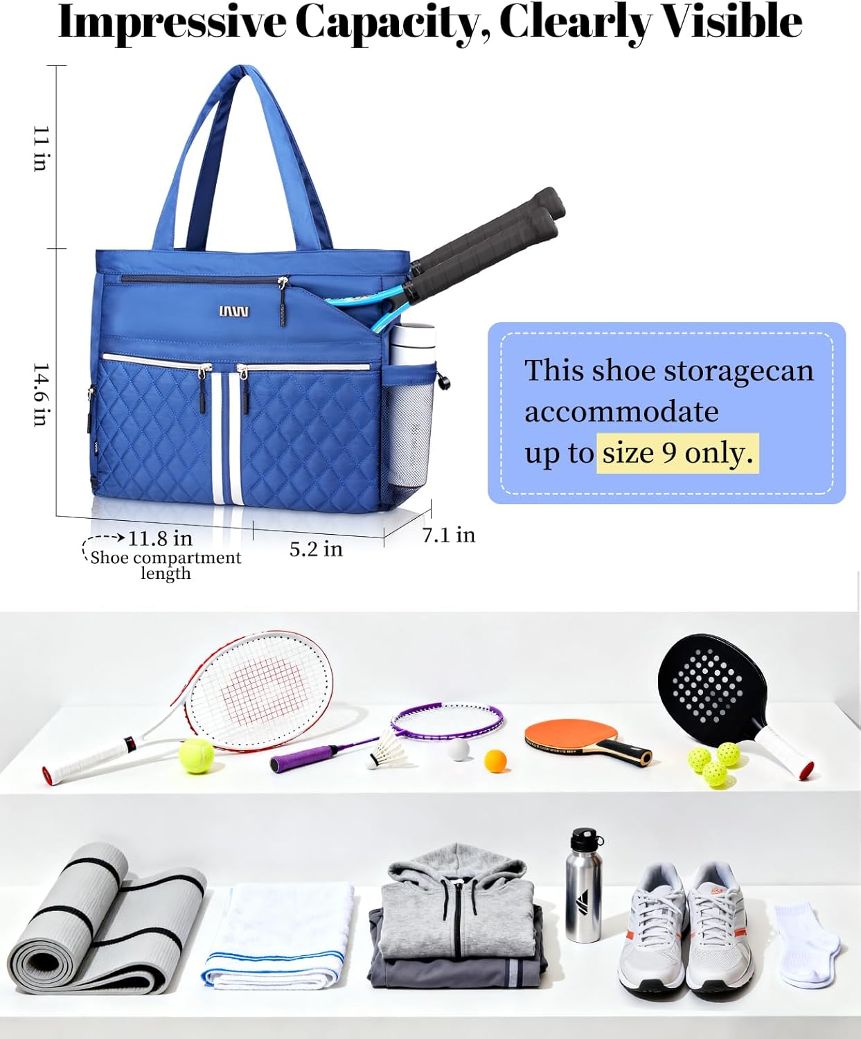 NST Tennis Gym Bag for Women, Pro Style Gym Duffle Bags with Ventilated Shoe Compartment, Tour Approved Travel Overnight Weekend Bag