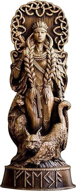 genmaiwodeshisb Norse God Resin Statue Scandinavian Pantheons, Norse Gods Figurine Craft Viking Mythology, Home Wine Cabinet Shelt Bookcase Sculpture Orament (Freyja)