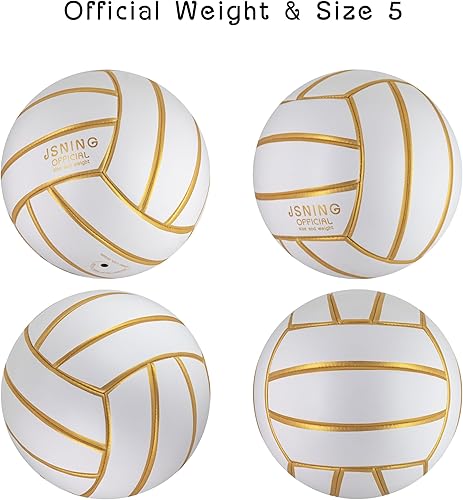 Miniatura 3 de Golden White Volleyball, Volley lite for Outdoor Indoor Beach Game,Soft Touch,Official Size 5,Gift for Boy Girl Man and Woman
