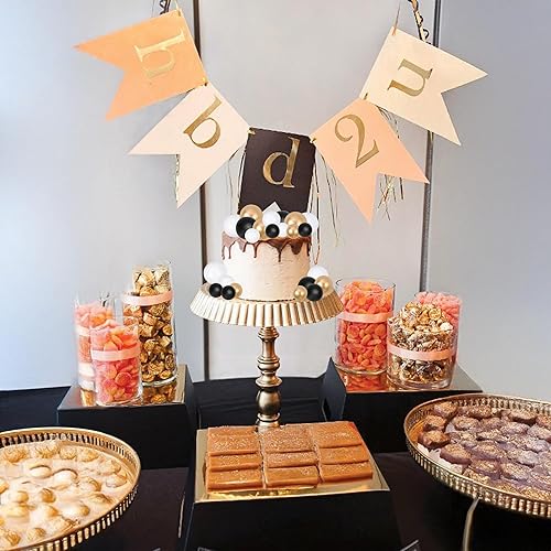 Miniatura 5 de Gyufise 30 piezas de adornos de bolas de oro blanco y negro, mini globo para cupcakes, bola de espuma para decoración de pastel de boda,