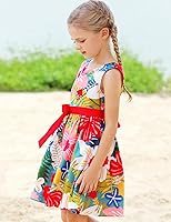 Vista 180 de Vestido de verano para niña, de algodón, con diseño floral