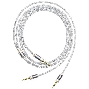 6N Single Crystal Silver Headphone Cable for Beyerdynamic T1 3rd Gen T1 3rd Gen T5 3rd Gen Two 3.5mm Plug Denon AH-D5200 AH-D7200 AH-D9200 4.4mm Balanced Headphone Audio Upgrade Cable 4.4mm Plug