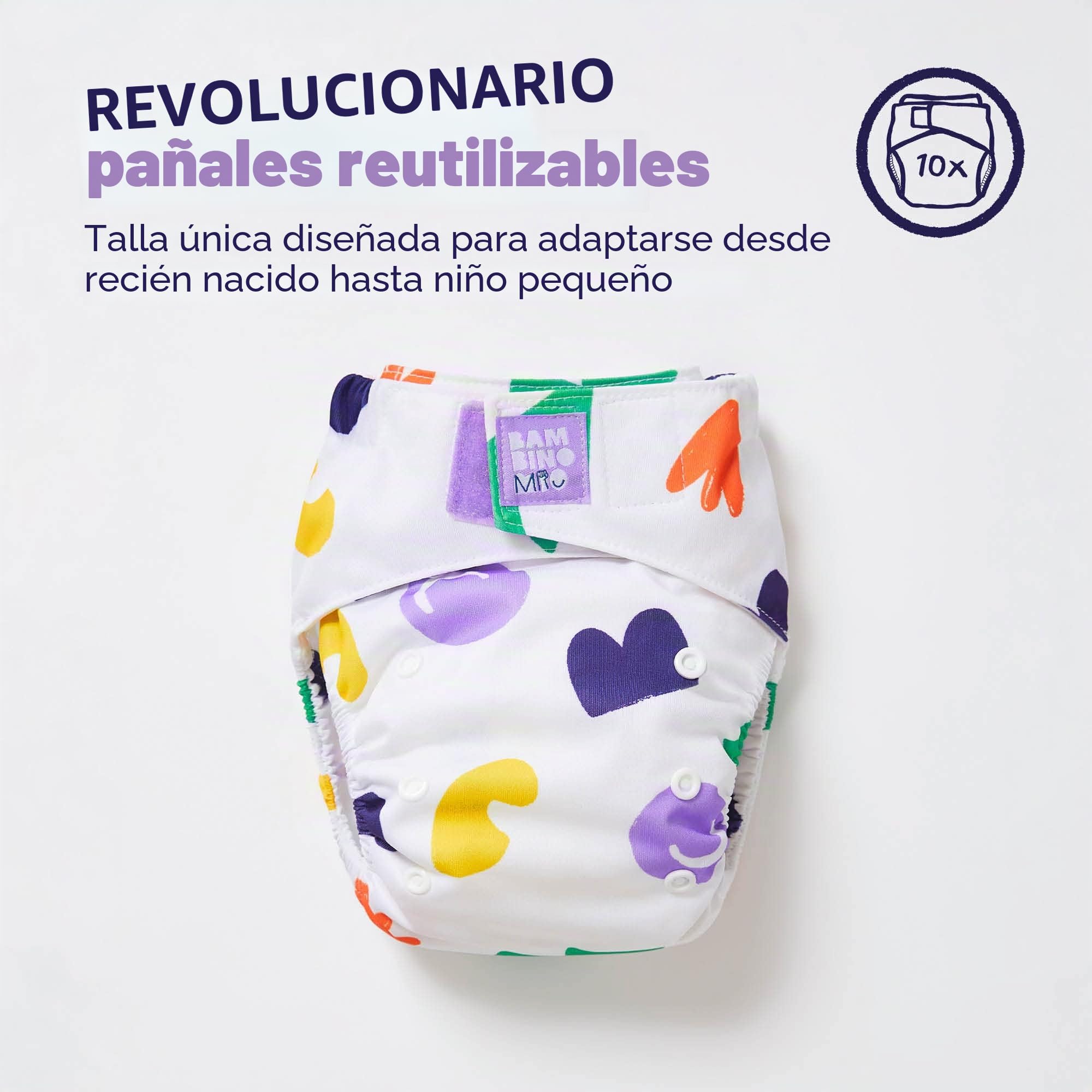Bambino Mio, Juego de pañales reutilizables The Little Rebel Bundle, 10 pañales, forros, bolsa húmeda y limpiador (Brave)
