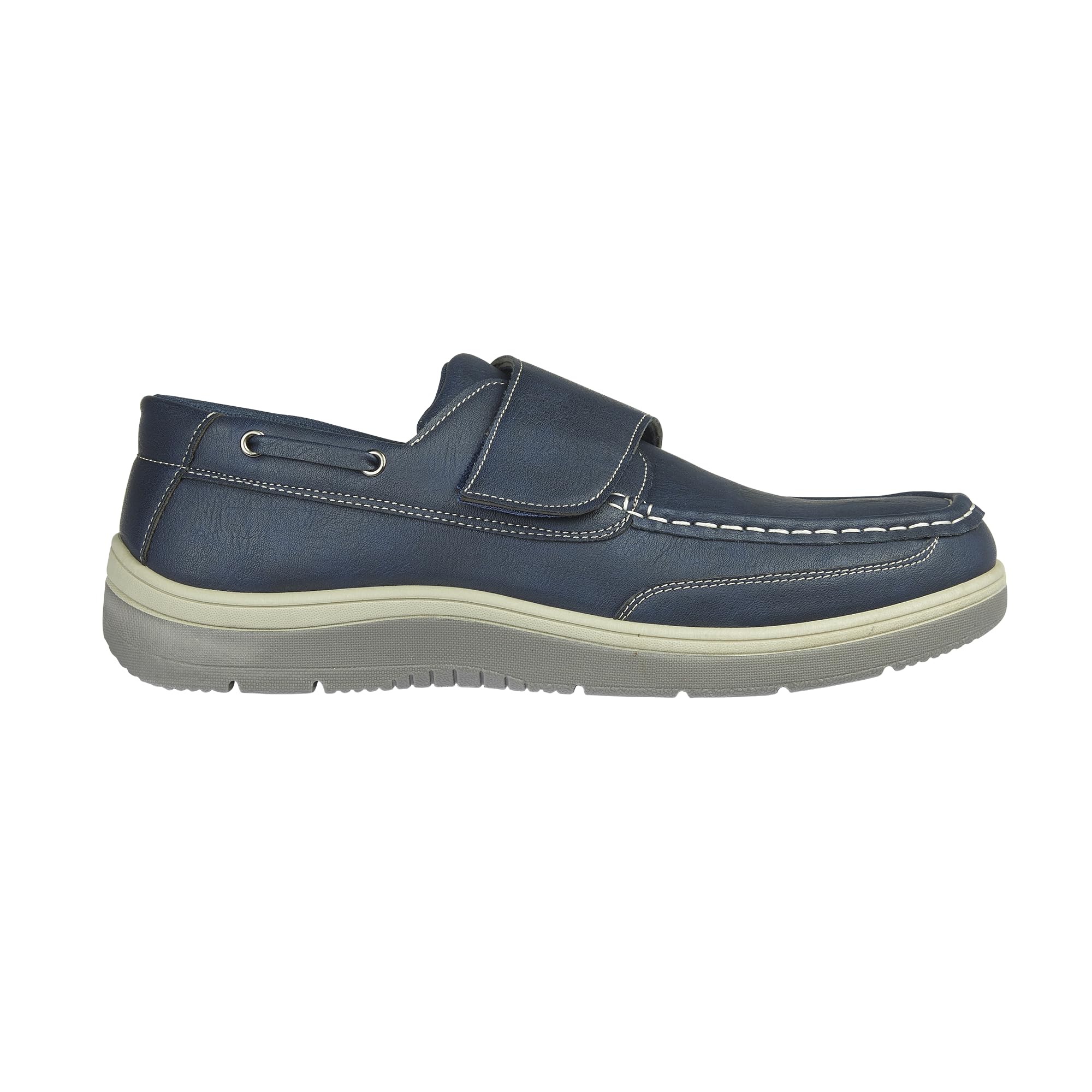 Zapatos de piel sintética de ajuste ancho para hombre, sin cordones, informales, ligeros, cómodos, para barco