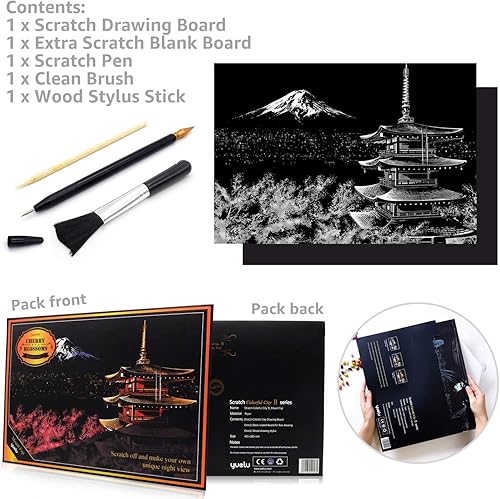 Miniatura 9 de Scratch Art Rainbow Painting Paper Animal - Tigre, manualidades para mujeres, pasatiempos, arte de grabado para niños y adultos, pintura para