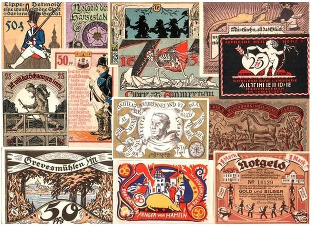 SPECIAL SALE! 30 DIFFERENT RARE ORIGINAL COLORFUL GERMAN NOTGELD BILLS (1910's-1922) @ 99c!! RETAIL VALUE $100-$50!! SEE ALL SCANS! BUY 2 GET 60 DIFFERENT