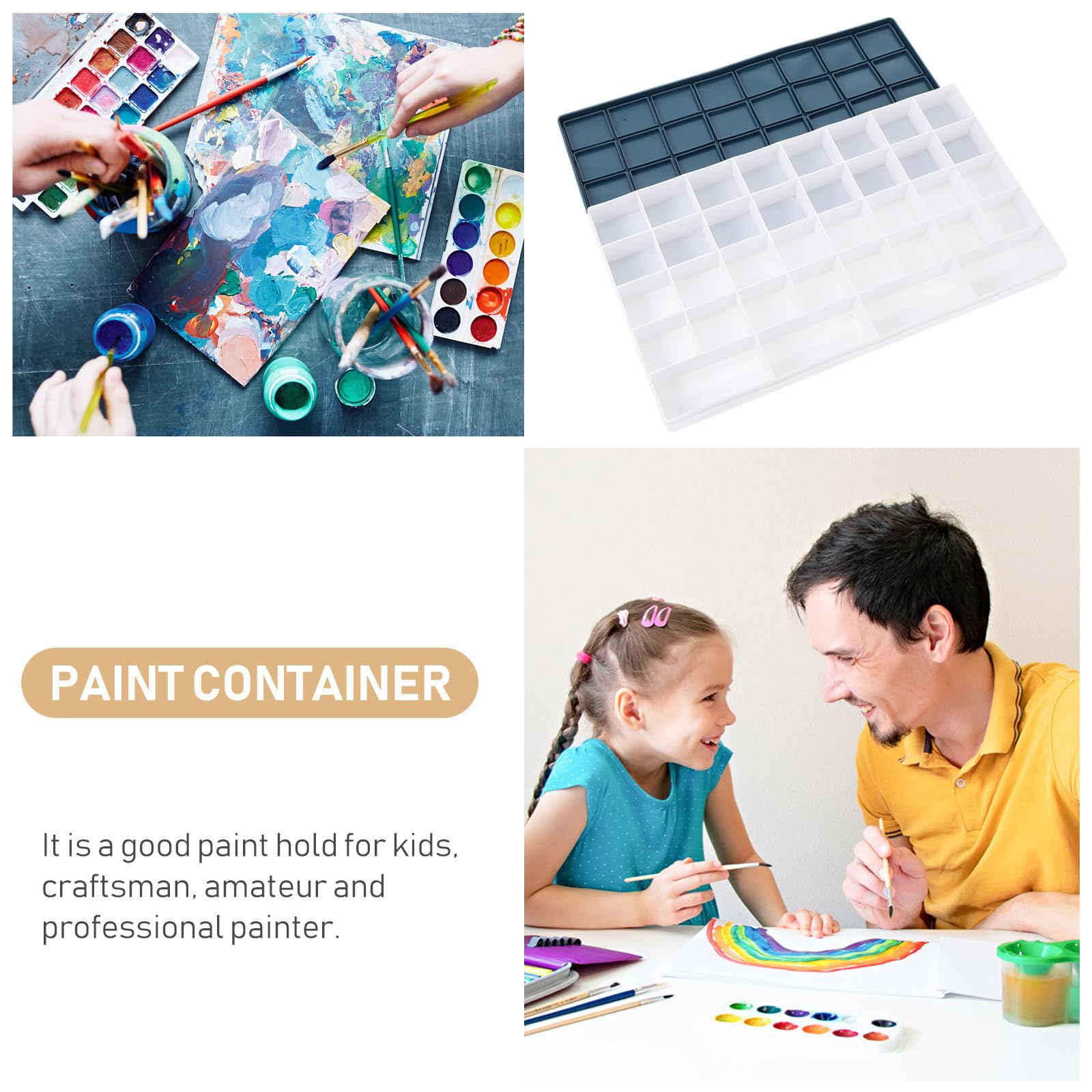 SUPVOX 3 Pièces Boîte de Peinture en Plastique 36 Compartiments pour