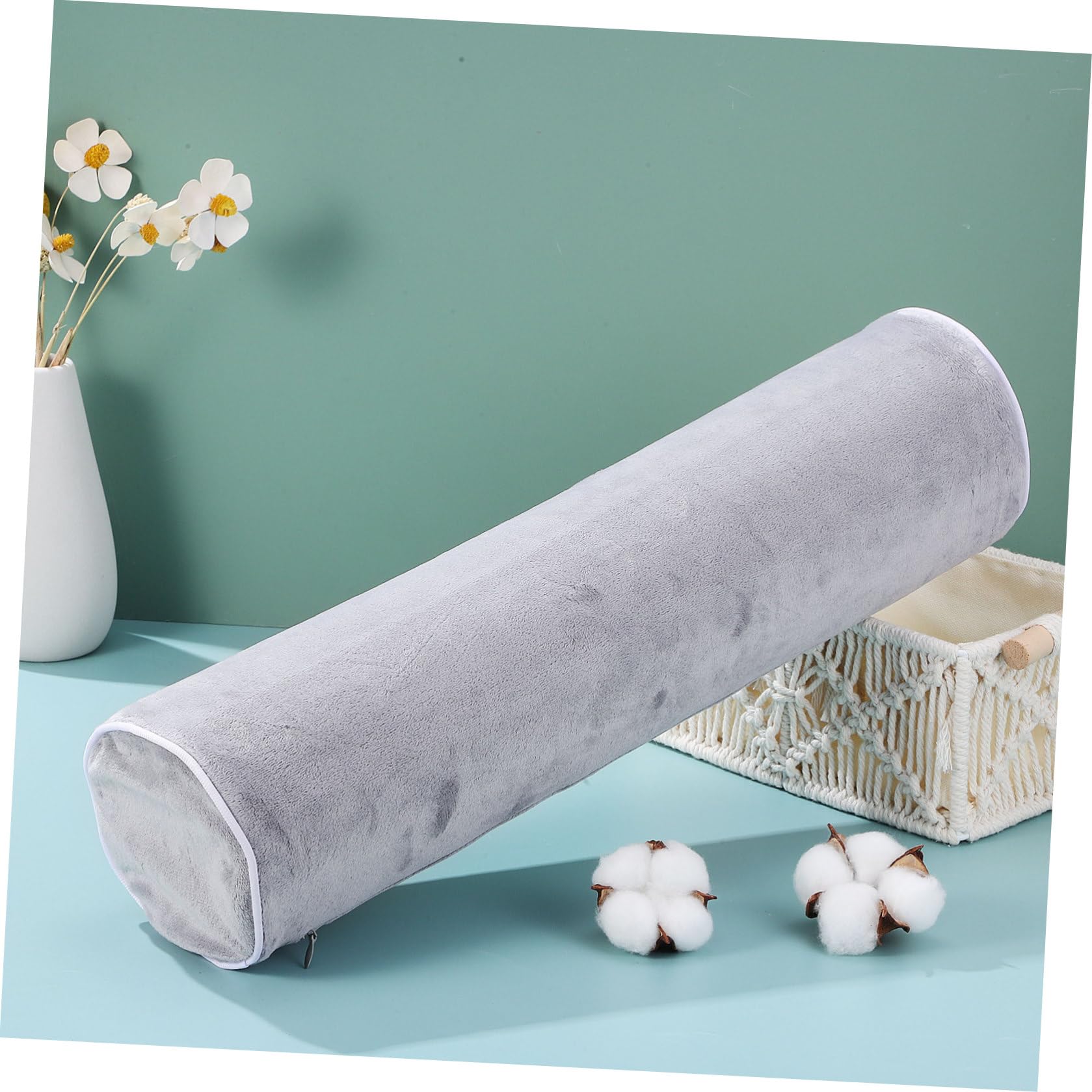 Almohada Cervical Redonda 11X40 CM de Viscoelástica Funda Lavable, Soporte Lumbar Piernas, para Mejorar Postura y Descanso