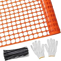 PotatoLife Orange Plastic Mesh Safety Fence 4x100 ft with 100 Zip Ties - Reusable Garden Netting for Deer, Poultry, Animals & Construction