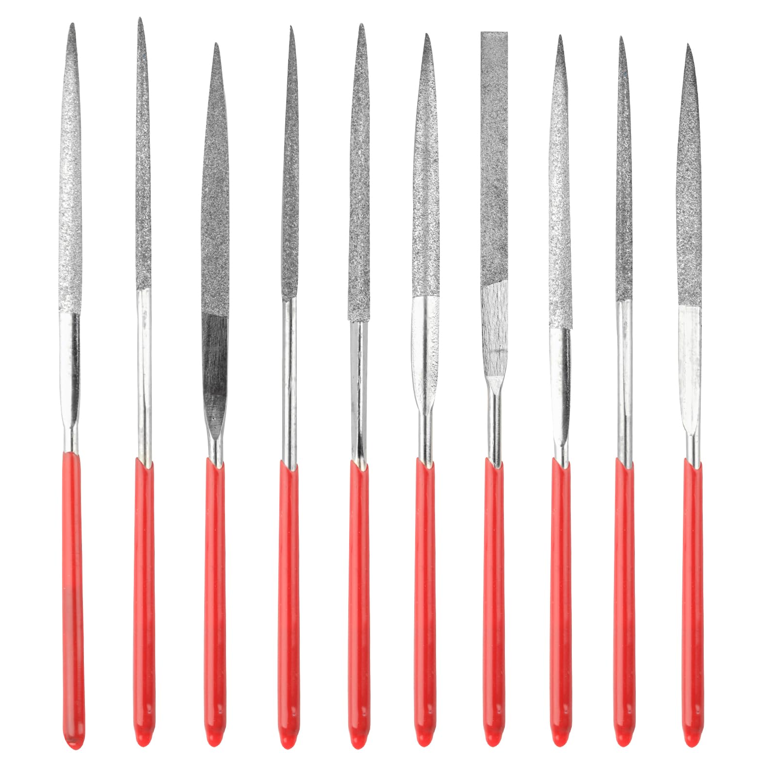Set di 10 mini lime diamantate per modellismo, per legno, gioielli, metallo, pietra e accessori per stampanti 3D (10 modelli)