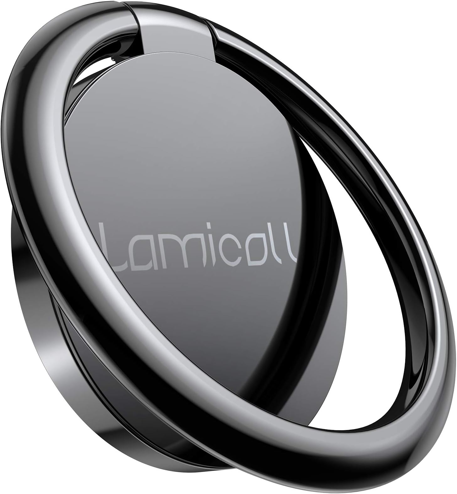 Lamicall Phone Ring Holder, Handy Finger Ring Stand - Universal Grip 360 Adjustable Mobile Phone Loop for iPhone 17 16 15 14 13 12 11 Pro Max Plus Air Mini Xs XR X 8, Samsung, 4~8" Smartphones - Black