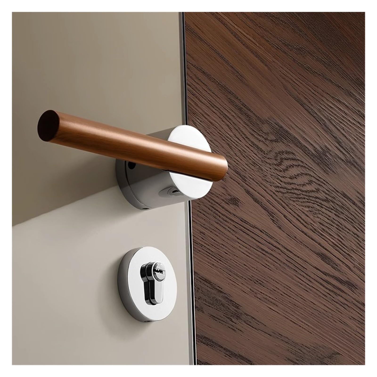 Chiński styl, magnetyczny, cichy, lite drewno, dzielony zamek | Sypialnia chiński styl magnetyczny cichy uchwyt z litego drewna (Black and Gray Magnetic Suction)