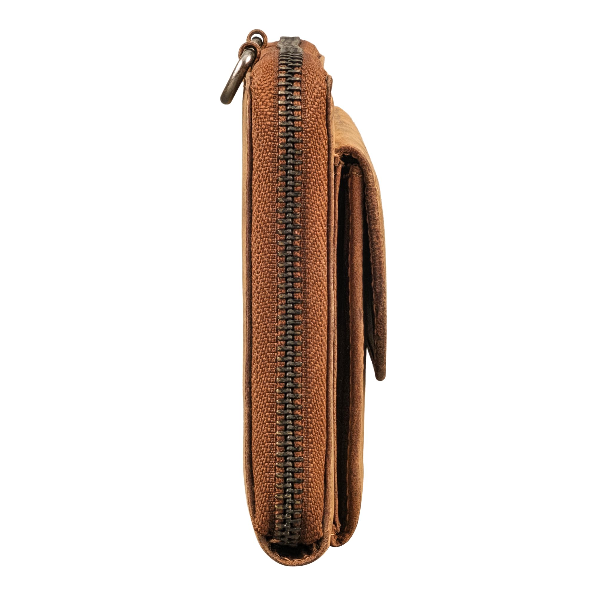 STILORD Monica 4 in 1 Leder Geldbörse mit Handyfach Damen Clutch Geldbeutel zum Umhängen Schultertasche Klein Crossbody Portemonnaie für Frauen Handytasche Echtleder Farbe:Bergamo - braun