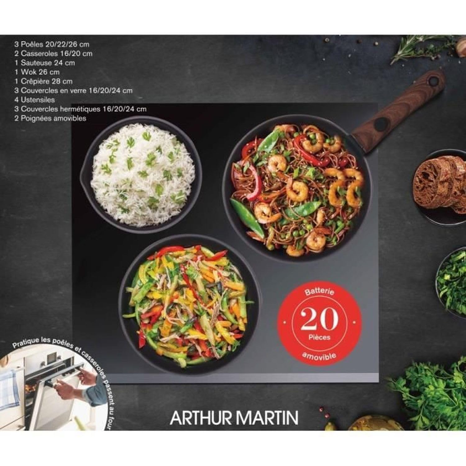 Arthur Martin Batería de Cocina 20 Piezas