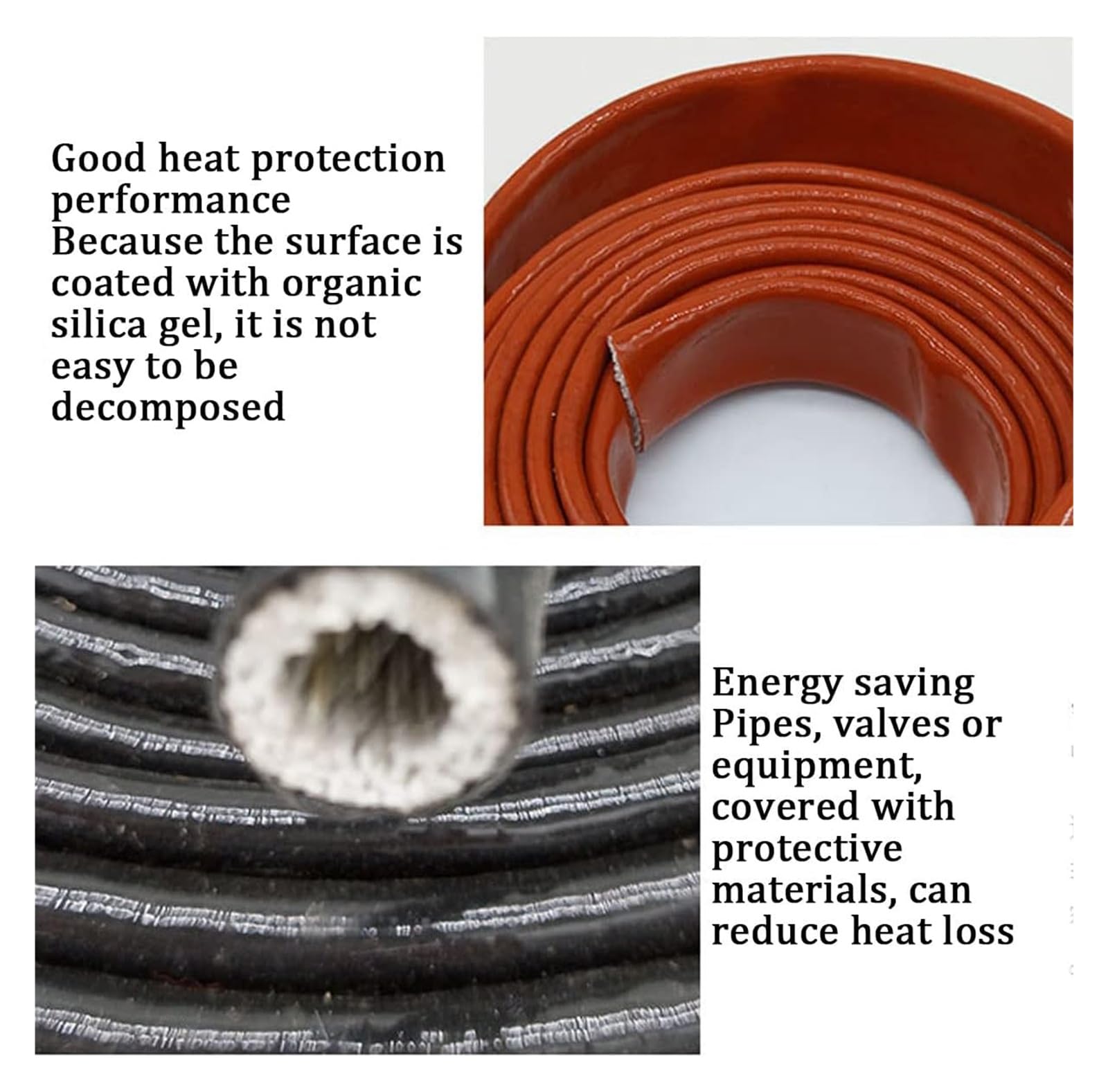 Manguera flexible de silicona, Manguito ignífugo de fibra de vidrio recubierto de silicona de 1 m, manguito de calor rápido for mangueras y cableado eléctrico, 65 mm(80mm)