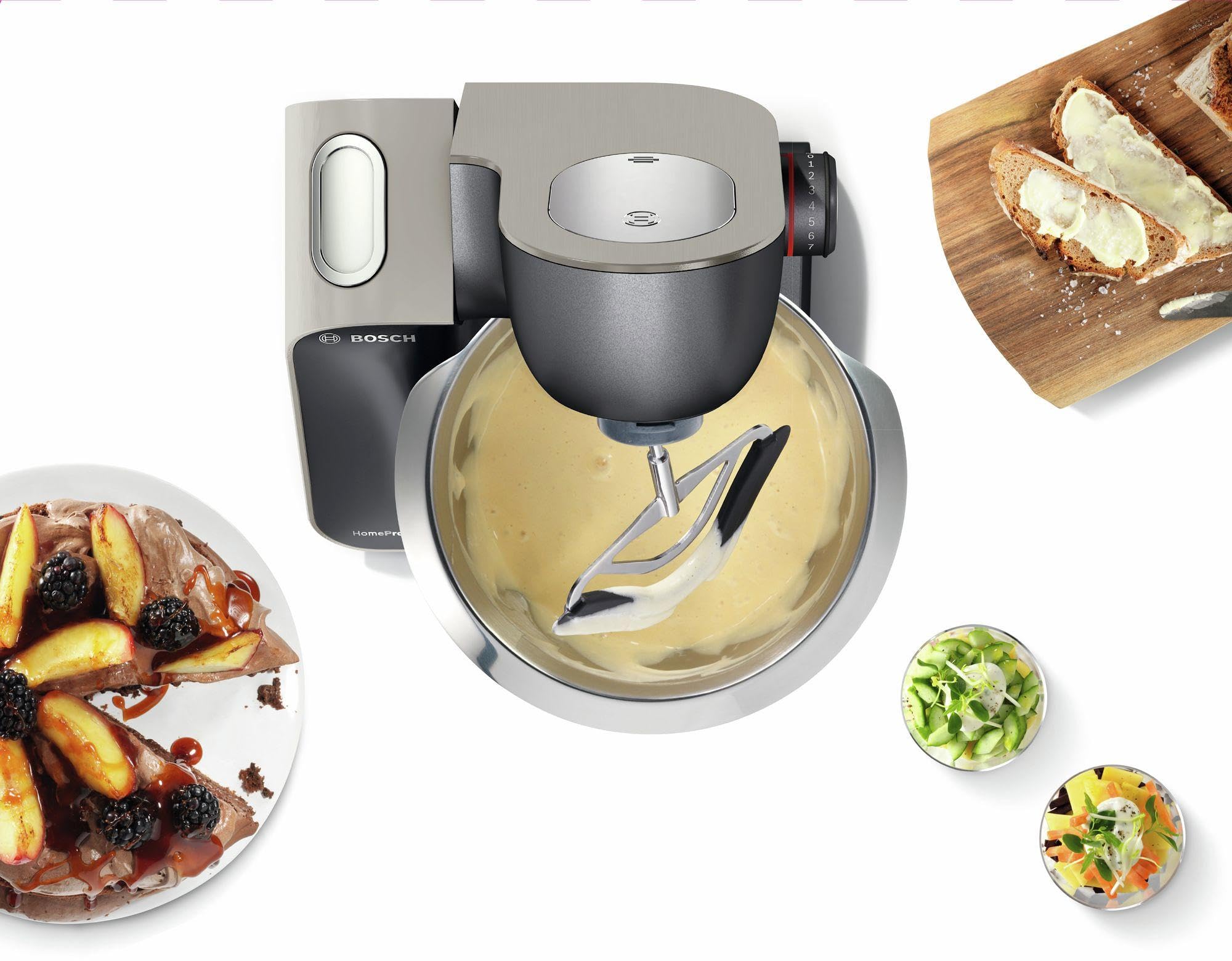 Robot Da Cucina Planetario Bosch Serie 4 MUM58710 - 1000W, Ciotola Inox 3.9L, 7 Velocità, Accessori Inclusi