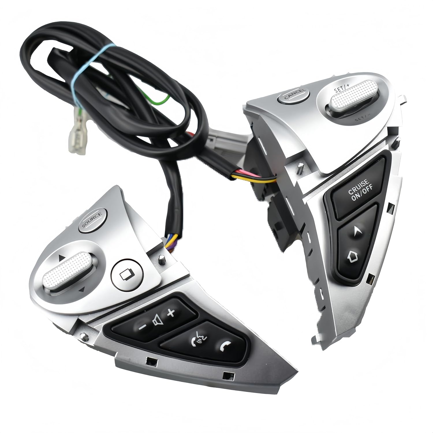 Multifunction Steering Wheel Volume Audio Cruise Control Switch for Nissan Sentra 2016-2019 Juke F15 2011-2017 370Z 2008-2019 Pulsar Nismo Concept 2015 -Silver Black