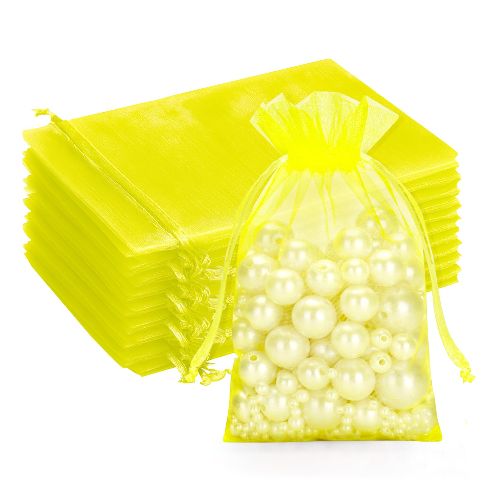 G2PLUS White Organza Gift Pouches - 7x9 CM Small Organza Favor Bags, 50 PCS Wedding Jewelry Bags - Clear Mesh Pouches for Wedding, Christmas, Birthday, Anniversary — view 12