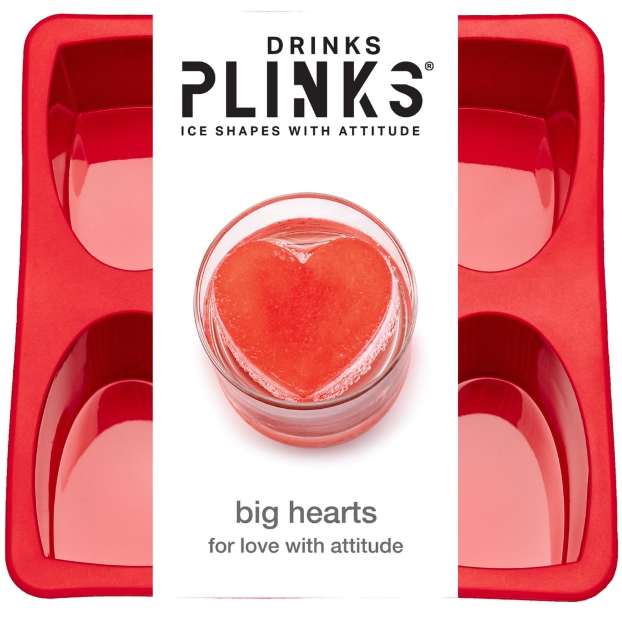 Amazon.com: DRINKSPLINKS Large Silicone Heart Ice Cube Tray for