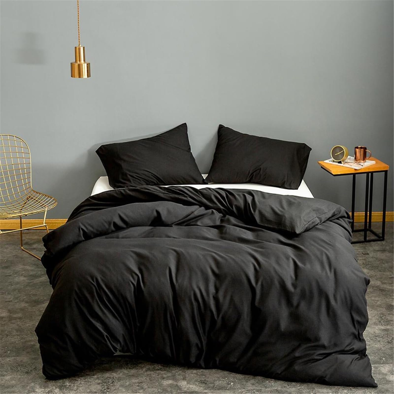 Linge de lit premium avec housse de couette 200x230cm au tissage soigné