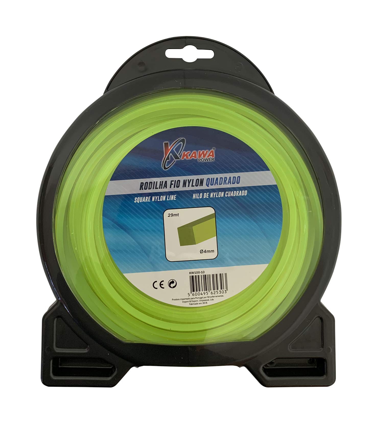 Kawapower Hilo de nylon para desbrozadoras cuadrado 4MM X 29mt