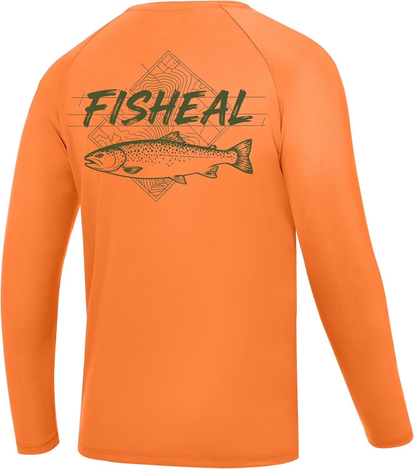 FISHEAL Men's UPF 50+ Sun Protection Fishing Shirt, Long Sleeve Lightweight UV Rash Guard, Quick Dry Swim Beach T Shirts