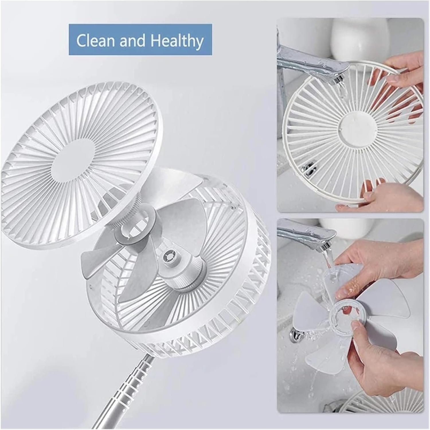 Portable Telescopic Floor Fan 7200mah Home Floor Table Desk Foldable Electric Air Cooling Usb Rechargeable Fit For Mini Fan