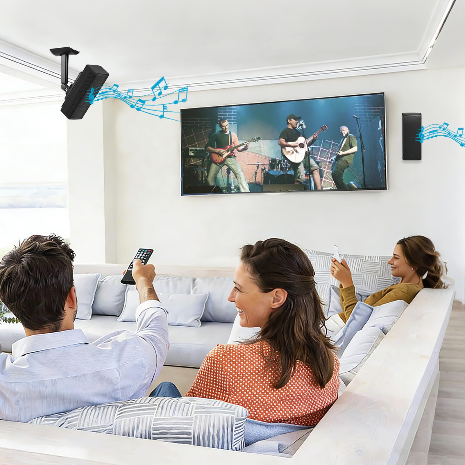 Lot de 2 Supports d'enceinte (Mur/Plafond) Support Mural pour Enceinte, Bras réglable et Angle Ajustable pour séries Bose UB-20, UB-20 Series II, WB-50 II, Lifestyle et SoundTouch (Noir)