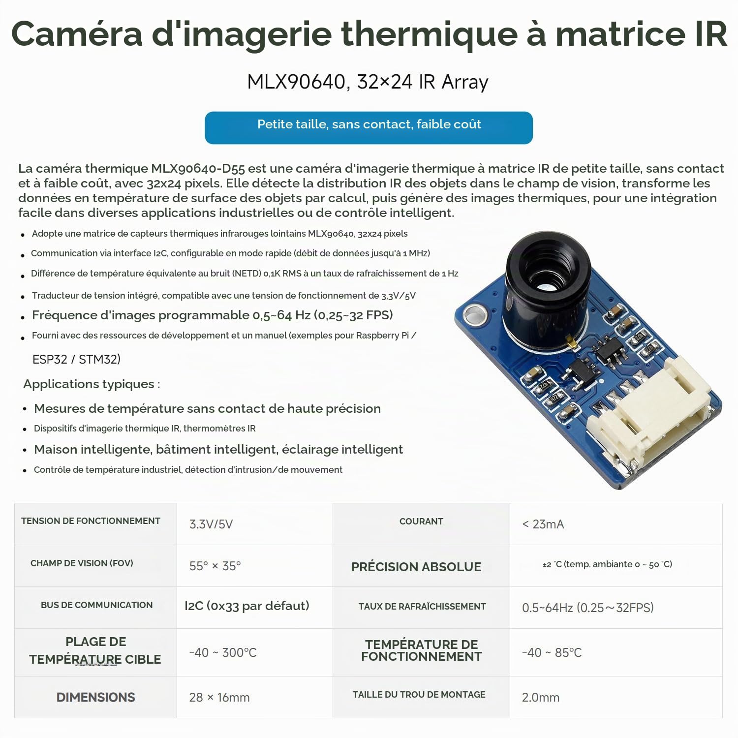 Waveshare MLX90640 IR Array Thermal Imaging Camera
