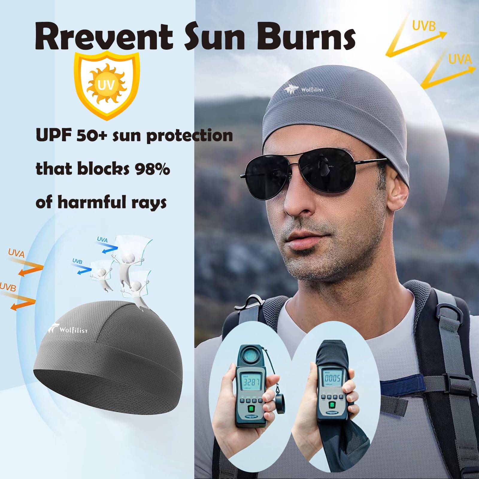 Forro de casco de calavera refrescante, sombrero de malla ligera para correr, se adapta debajo del casco, ciclismo, motocicleta, forro de sudor para hombres y mujeres