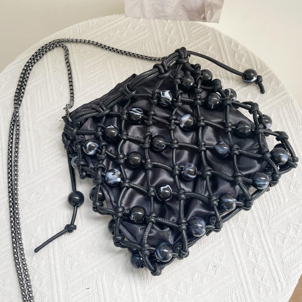 ユニークな魅力的な汎用ビーズショルダー財布のイブニングバッグを持つ女性のためのトレンディなPUパールズビーズクロスボディ