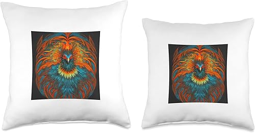 Miniatura 3 de Zenith Designs Phoenix with Red Eyes - Almohada de diseño único, 16 x 16 pulgadas, multicolor