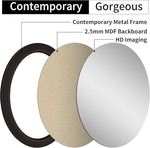 Miniatura 8 de LuuLake - Espejo de pared con marco dorado para salón tocador o baño rectangular con espejo de lujo horizontal o vertical 300 x 240in