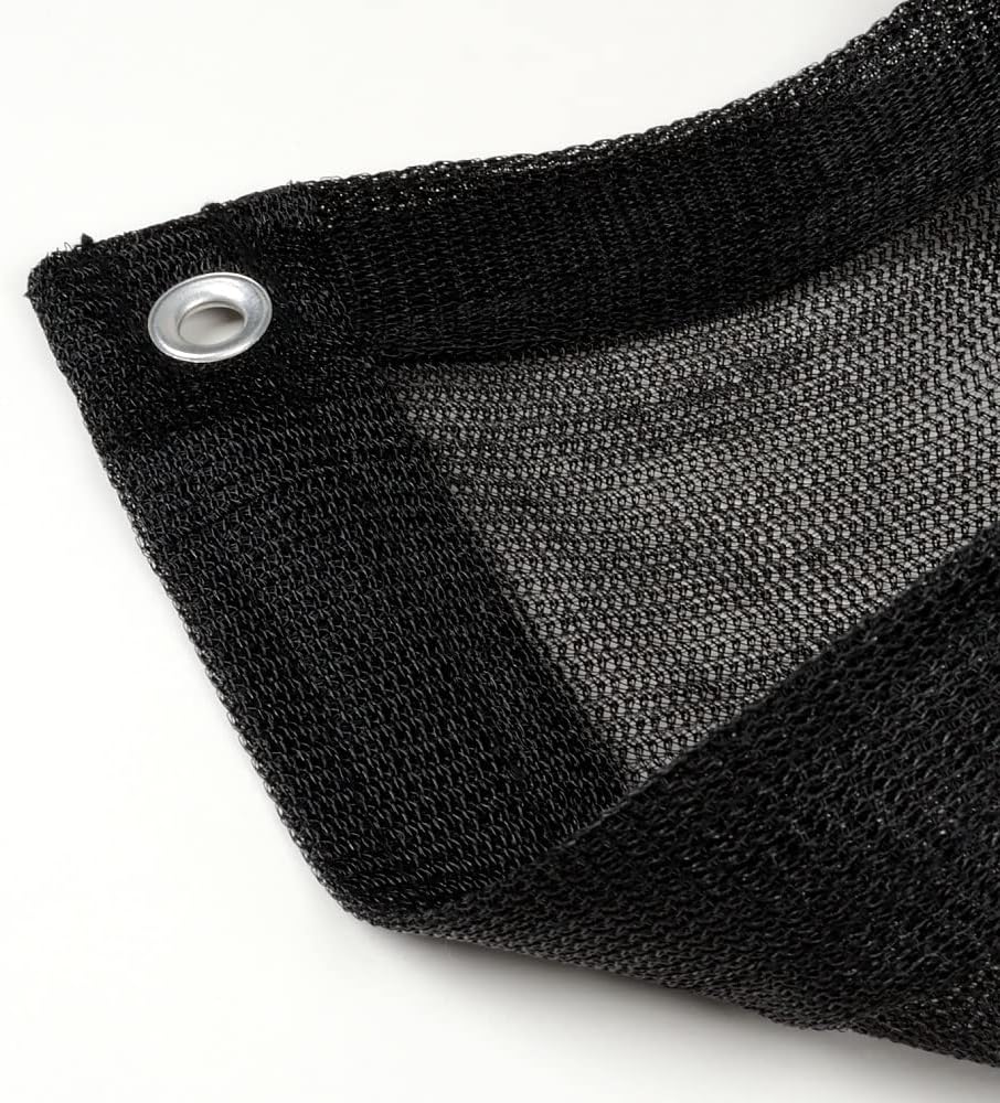 ATE Pro. USA - 7' ft. x 20' ft. Heavy Duty Black Knitted Mesh Tarp with Grommets 73% Shade Use for Shade, 27% Filtered Sunlight, UV Protection, Green House, Garden, Nursery, Canopy, Pools, Dump Truck