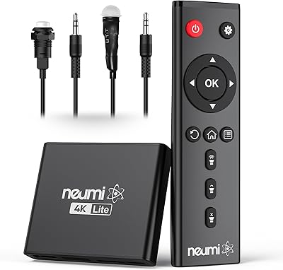 NEUMI Atom 4K Lite Ultra-HD Digital Media Player with Motion Sensor and Push Button Trigger Bundle, Plays 4KUHD Videos from USB Drives and SD Cards, HEVCH.265, HDMI, Automatic Playback and Looping