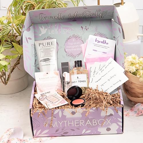 Adore Self-Care Box - Relaxation Gift Set for Women with 8 Wellness and Happiness Boosting Essentials - Self Care Gift Box for Women