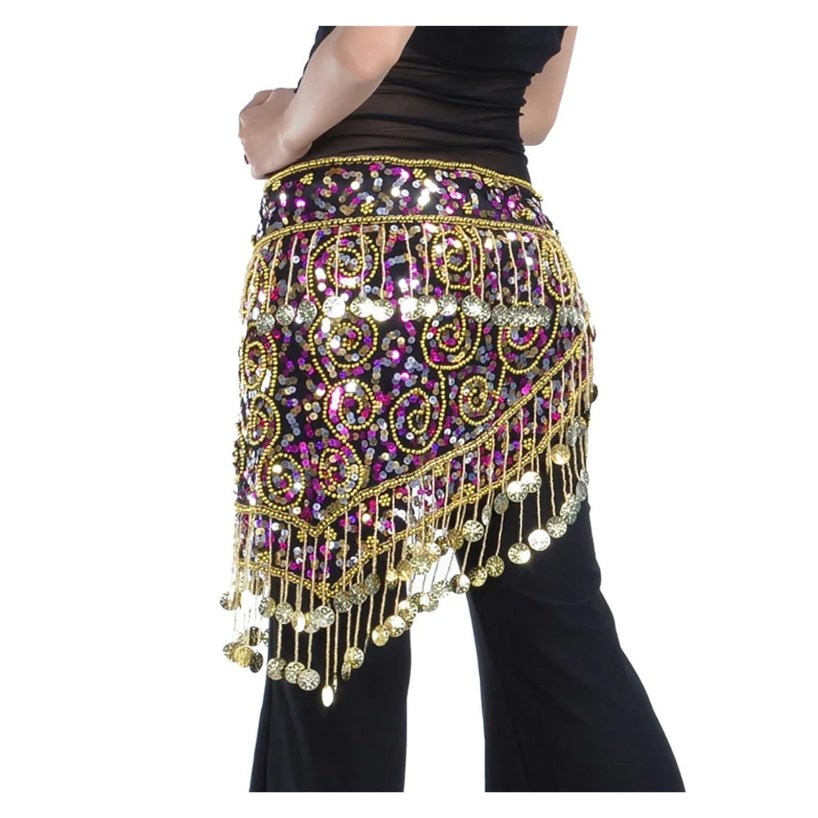 Sciarpa per Danza del Ventre Cintura da Ballo for Danza del Ventre, Lunghezza 135 cm, for Donne, Accessori for spettacoli di sul palco