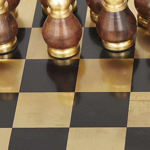 Miniatura 8 de Deco 79 Juego de Ajedrez de Aluminio, 16" x 16" x 4", Oro