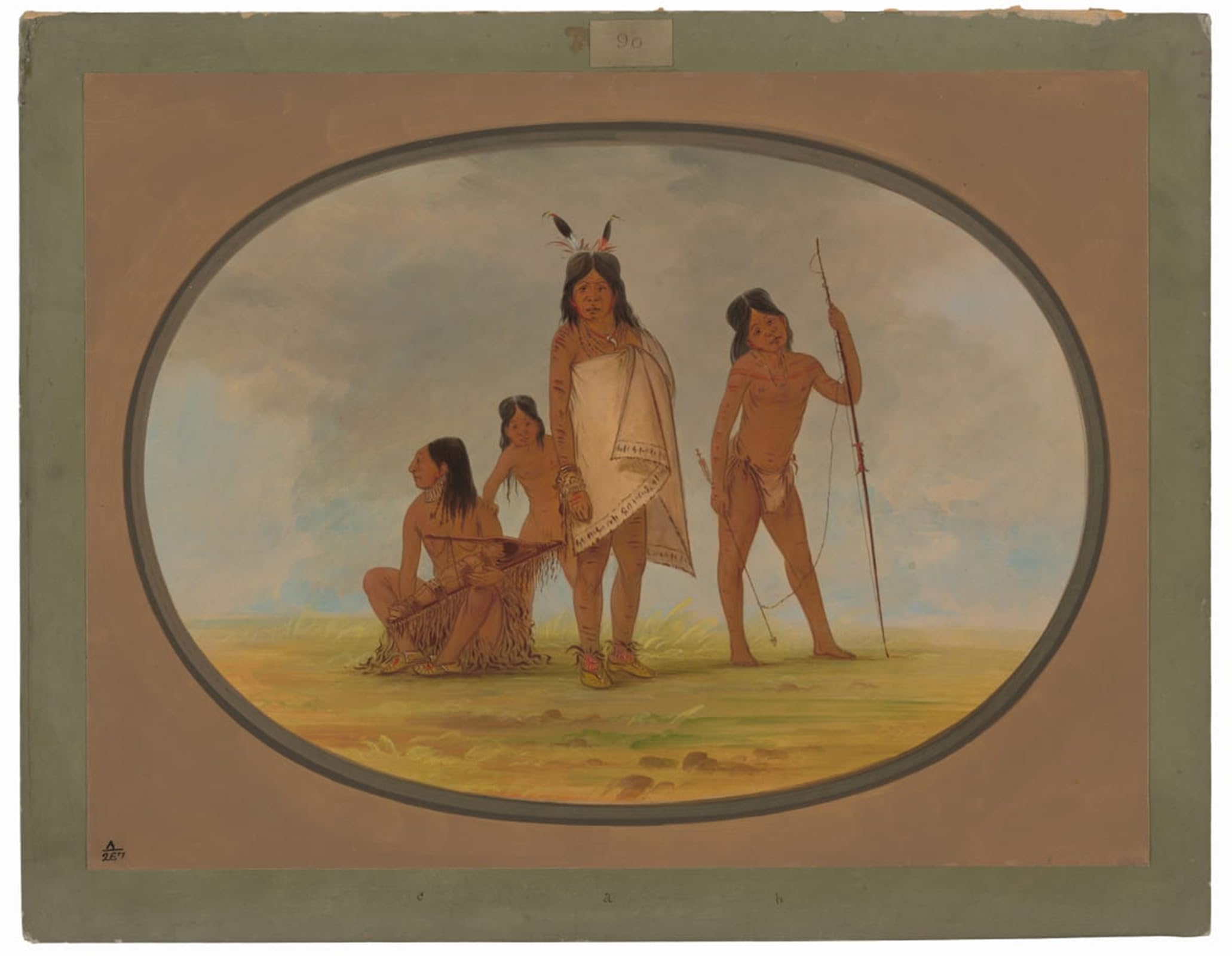 SERENDIPITP Aesthetic Poster Photo Wall Print Retro Picture Four Flathead Indians by George Catlin Modern Wall Artwork for Home Decor 60x90cm