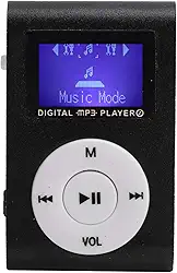 MP3, suporta bateria de longa duração, cartão de memória de 32 GB, visor LCD, clipe traseiro, MP3 Player, jogo para caminhada, esportes, corrida (preto)