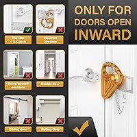 Vista 3 de Cerradura de puerta portátil para seguridad de puerta de hotel, cerraduras de puerta de hotel de metal para seguridad de viajeros, cierres y pernos
