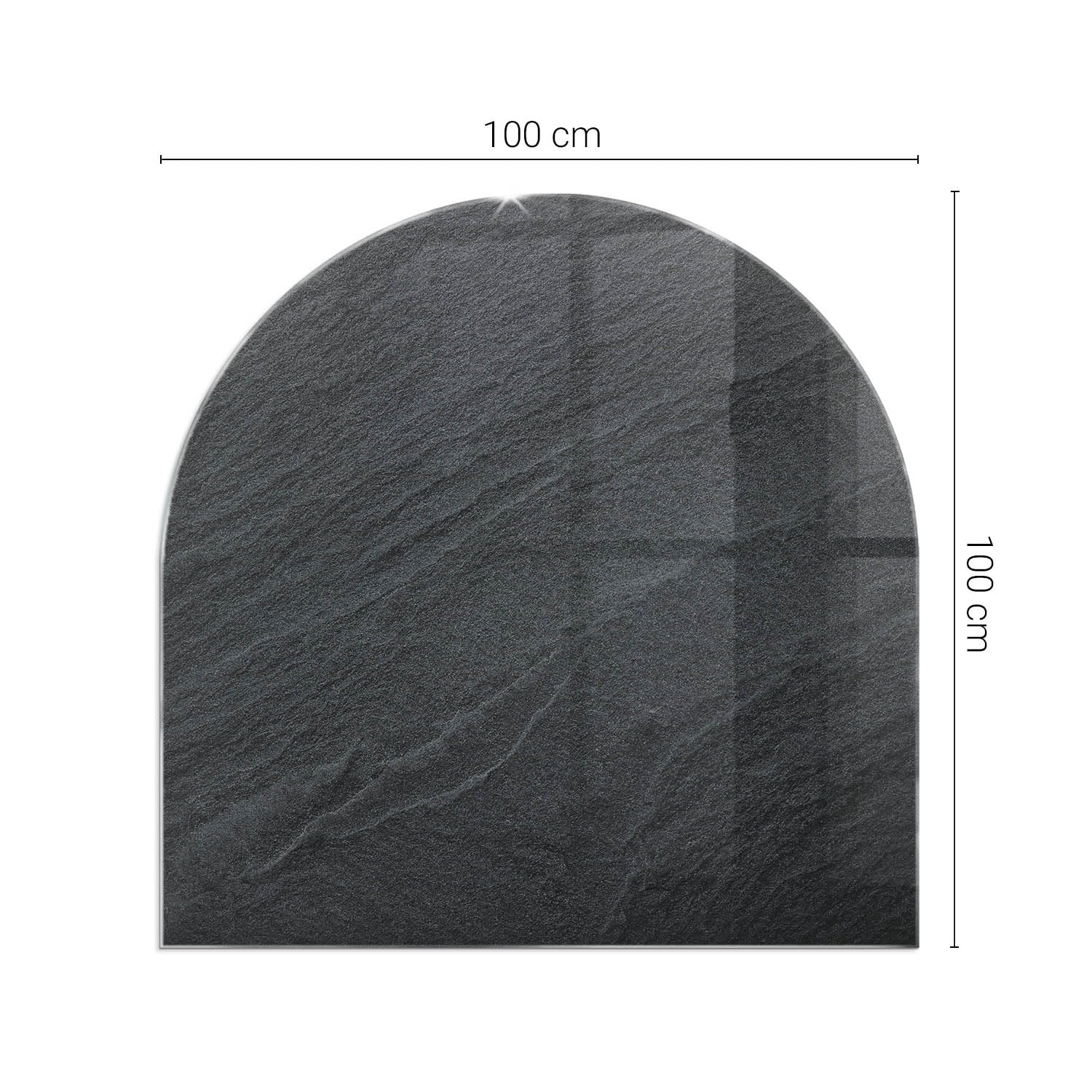 Piastra per camino e stufa 100x100 cm di Vetro Temperato Protezione del Pavimento Resistente a Scintille Design Elegante Arco Resistente alle Alte Temperature - Texture di pietra naturale