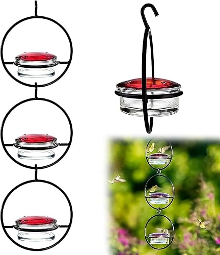 Miniatura 1 de Glass Hummingbird Feeders, Hummingbird Feeders for Outdoors Hanging, Beautiful Circular Hanging Hummingbird Feeder, Outdoor Hanging Humming Bird