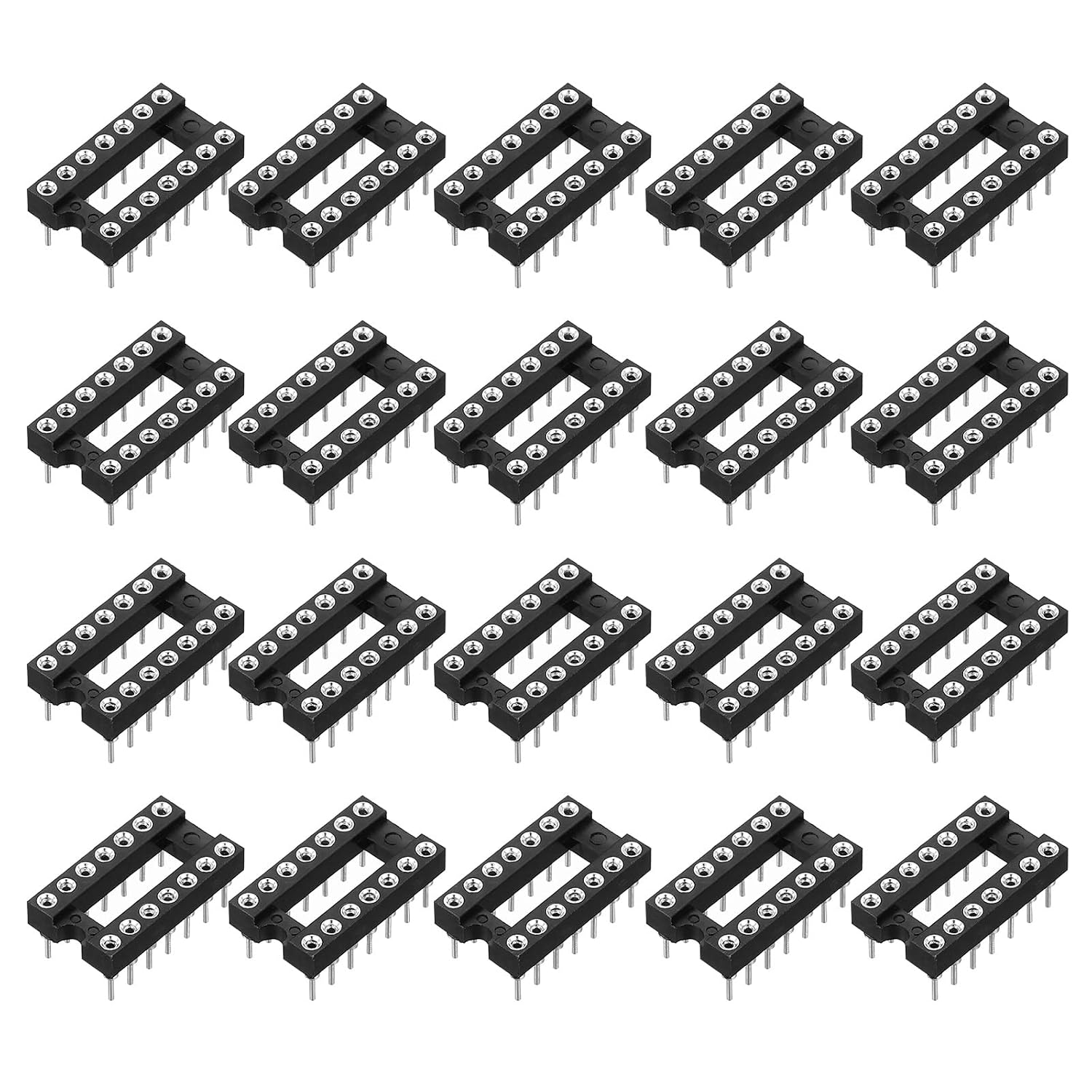 MECCANIXITY 30Pcs DIP IC Chip Socket Adapter 8 Pin IC Assortment Kit 2.54mm/0.1" Pitch for Breadboard Project, PCB Board Design