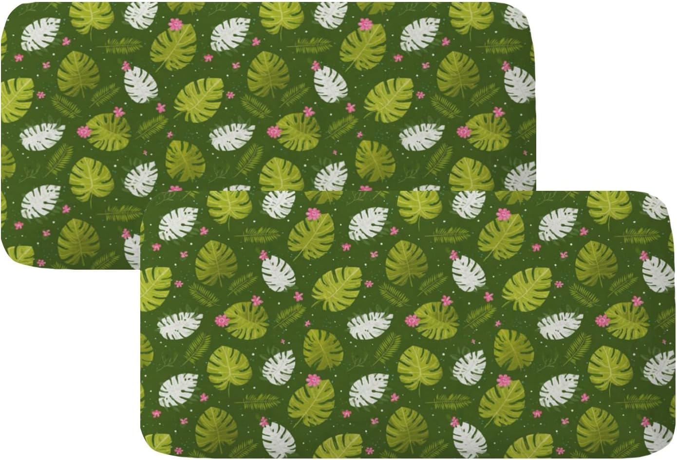 Tropical Monstera Bloom Loveseat Covers Couch Covers for 2 Cushion Couch, 2-Piece Stretch Sofa Slipcovers Anti-Slip Washable Furniture Protectors for Dogs Pets
