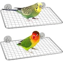 Hypeety Open-Grid Bird Perches for Cage Stainless Steel Flat Bird Platform