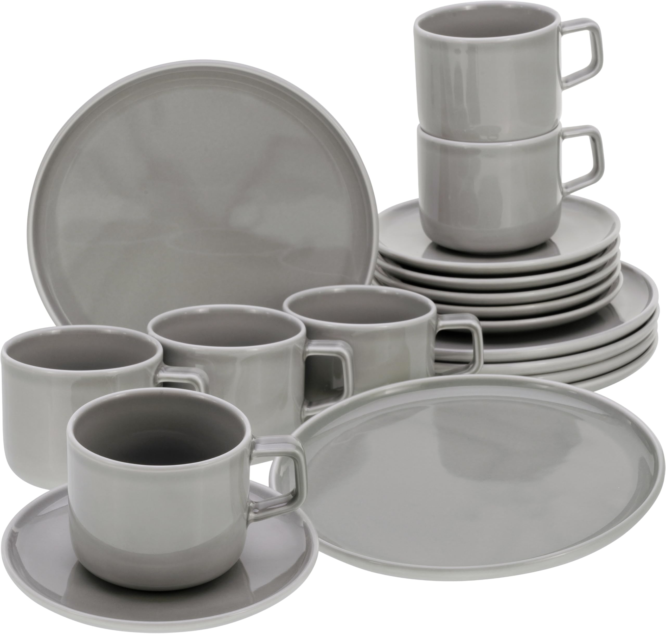 CreaTable, 16734, seria Chef Collection GRAU, zestaw naczyń, serwis do kawy 18-częściowy