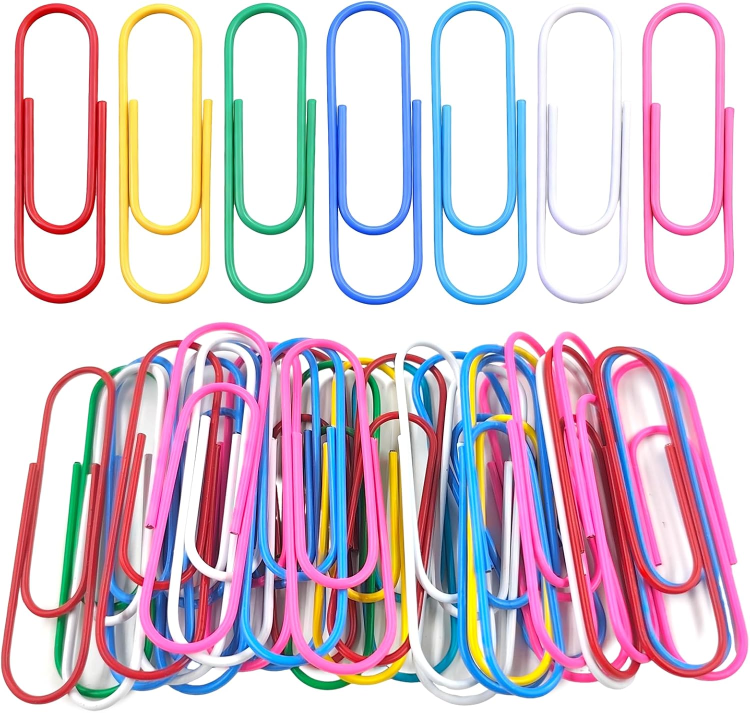 40 Pack 4 Inches Jumbo Paper Clips,Super Large Paperclips Colored,Vinyl Coated Multicolored Extra Clips,Paperclips Paperwork Ideal for Home School Office (7 Color)