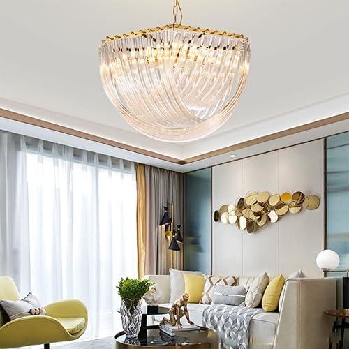 Miniatura 5 de Hanging Lamp, Novel Decorated Gold Chandelier Metal LED Pendant Lights Retro Loft Adjustable Chain Hanging Lamp Living Room Lustre Lamparas Fixtures